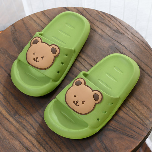 儿童拖鞋夏季男童女宝宝小学生居家洗澡防滑外出软底卡通小熊凉拖