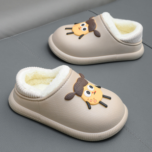 女童棉拖鞋包跟冬季防水防滑小学生男孩居家外穿加绒保暖儿童棉鞋