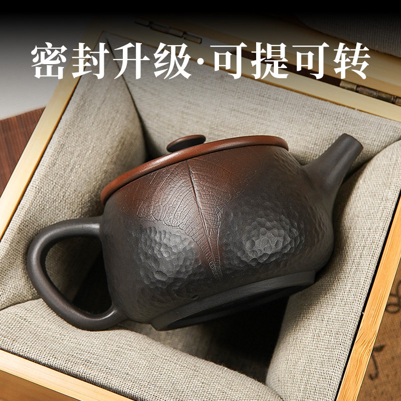 云南建水紫陶茶壶全大容量手工汉瓦泡茶家用高档非紫砂功夫具石瓢