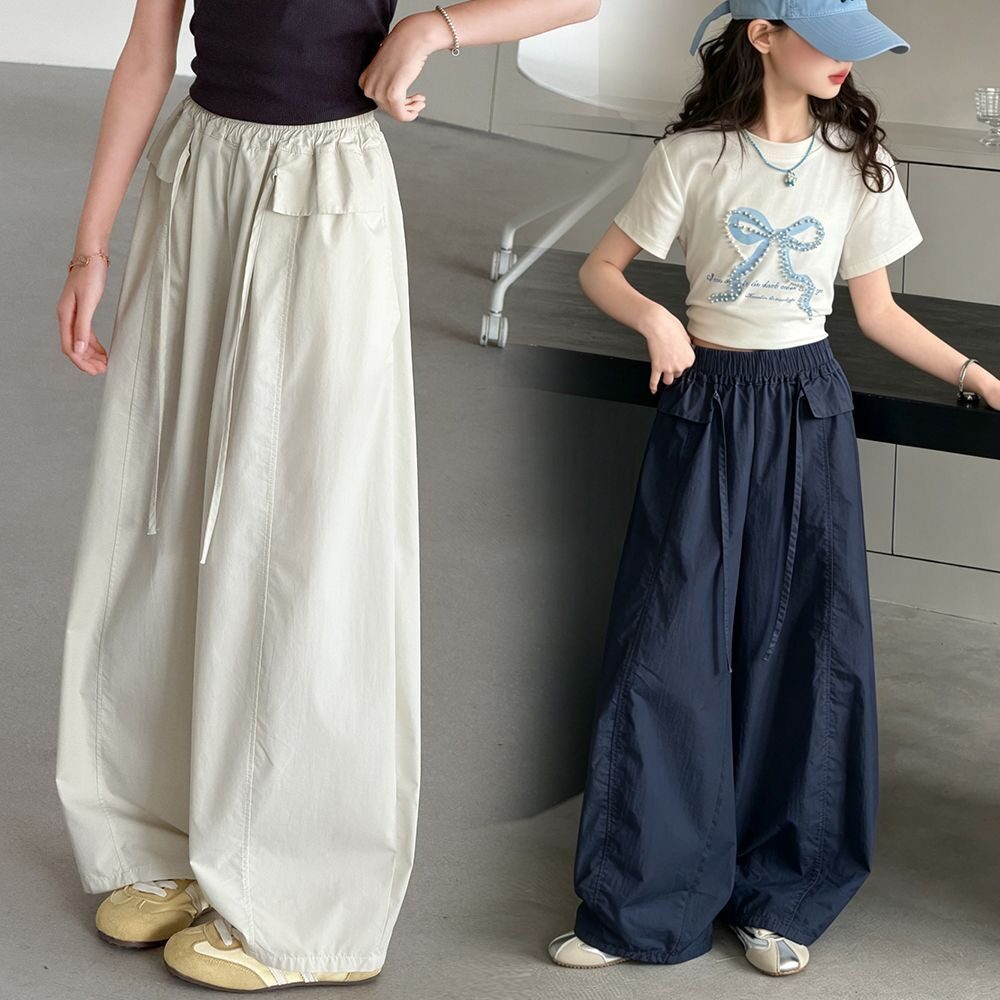 女童裤子休闲裤夏装新款中大童韩版洋气宽松直筒裤夏季阔腿裤薄款