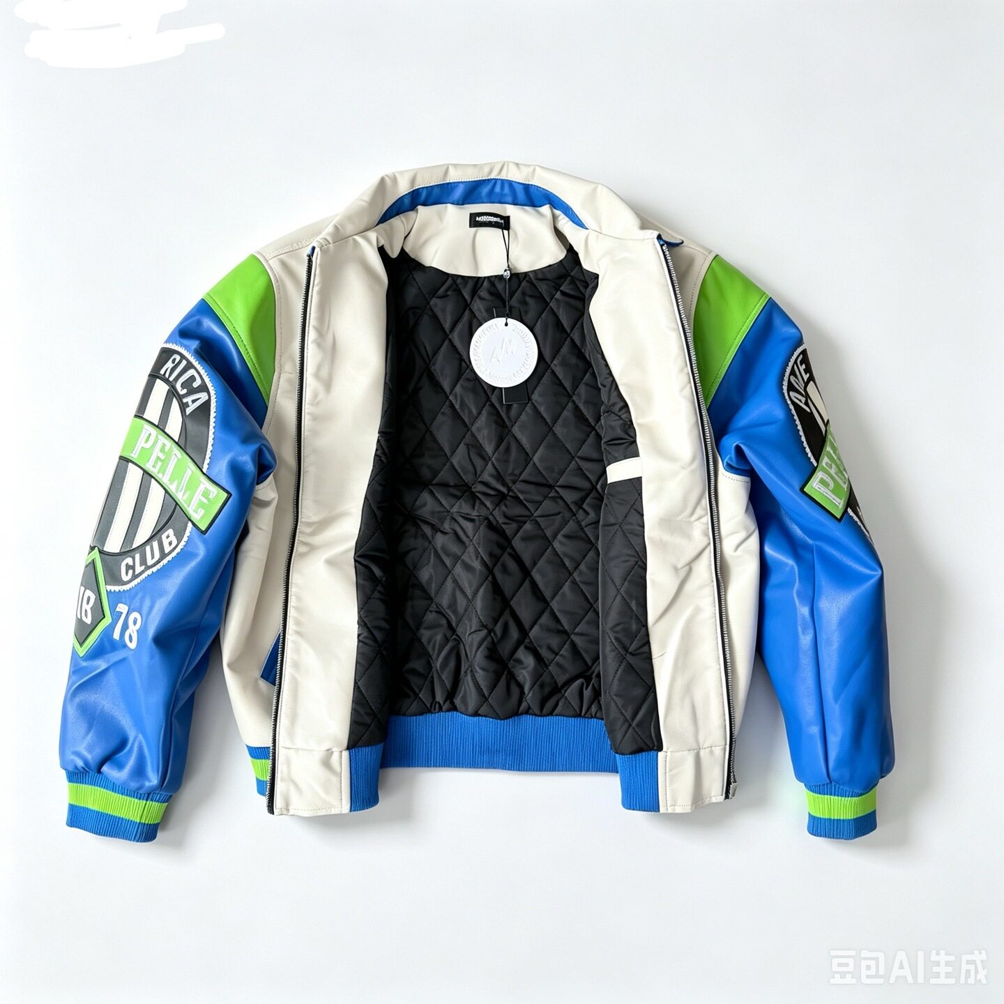 Pelle Pelle1978Soda Club拼色刺绣美式嘻哈Old School皮衣