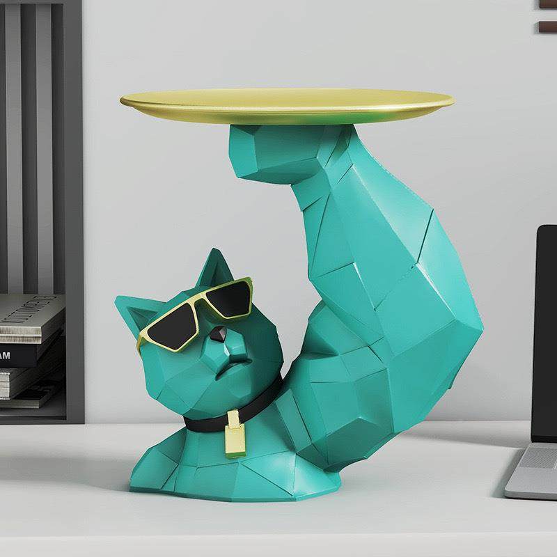 现MRN代装创意招财几何猫收纳摆件客厅关茶几餐桌公酒柜办桌玄饰