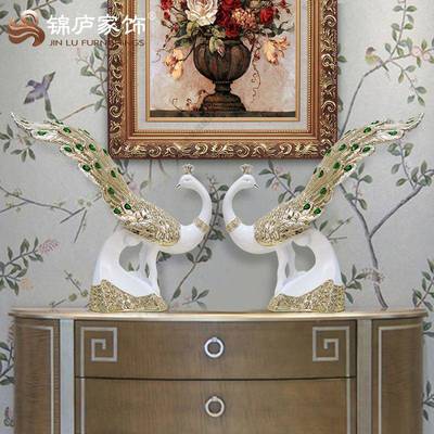 量大价优客创孔雀摆件厅电视间柜酒柜玄关样板装意饰品561摆设工