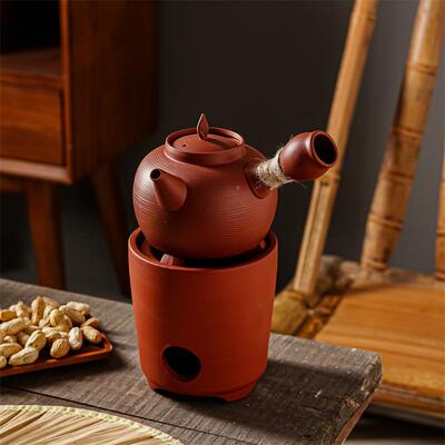 煮茶器陶水瓷砂铫SG256耐热陶泥壶原红泥粗矿烧壶工夫茶陶黑茶煮