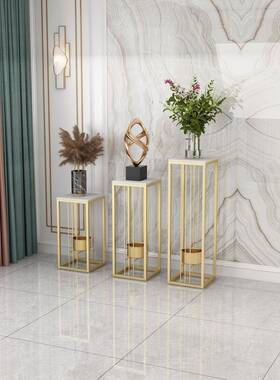 轻奢岩板花摆架子客落地物室内L916装饰厅件置架阳台多层多肉绿萝