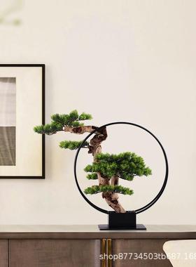 新款中别式仿真迎客34396松盆景装样板房墅酒店摆客厅软罗汉松绿