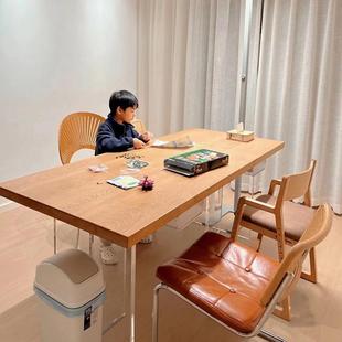 客大桌子工木作厅台阳台原木桌家用办公实377电 亚克力书桌悬浮式