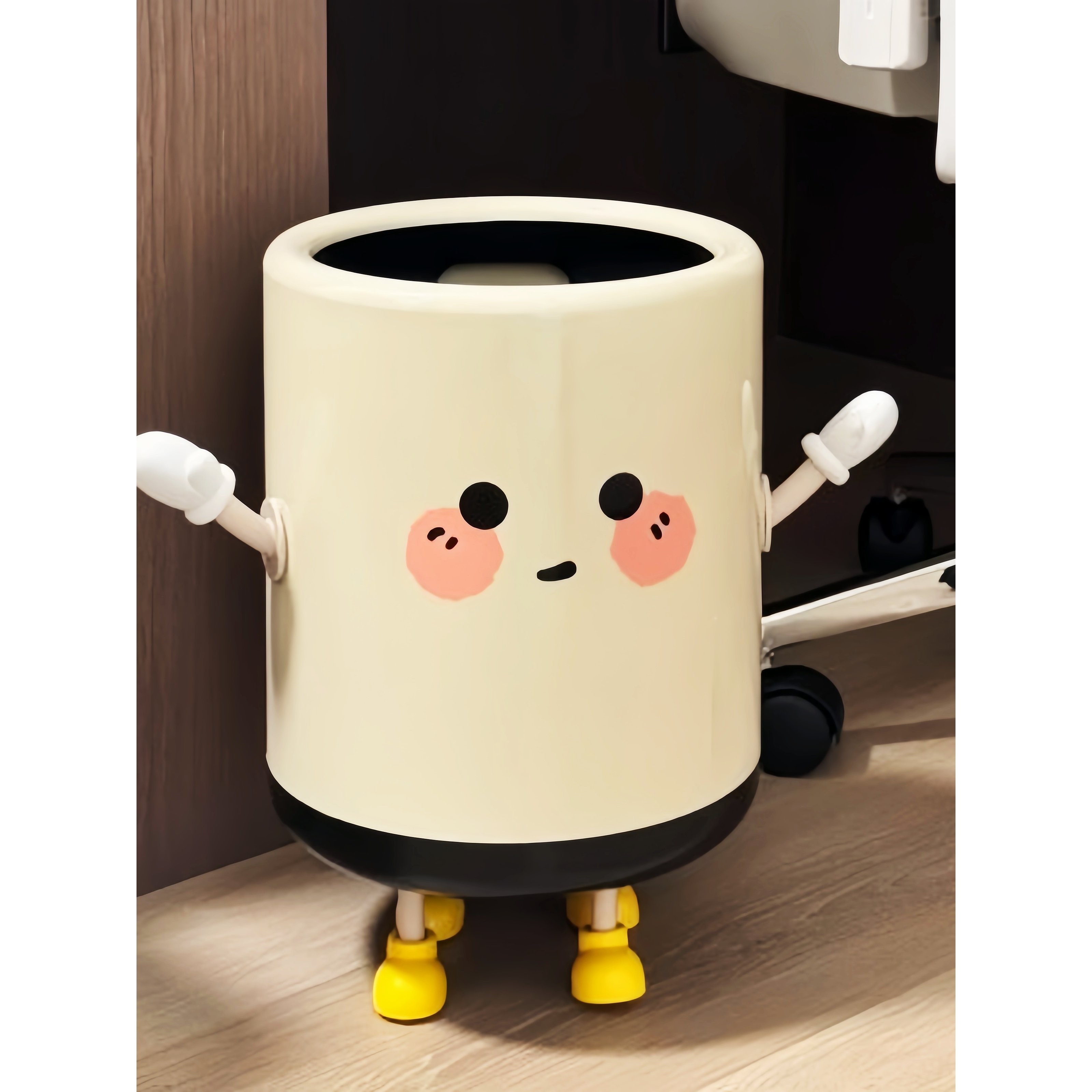 可爱奶油风垃圾桶大号大容量高颜值ins风客厅卫生间可按压式开盖