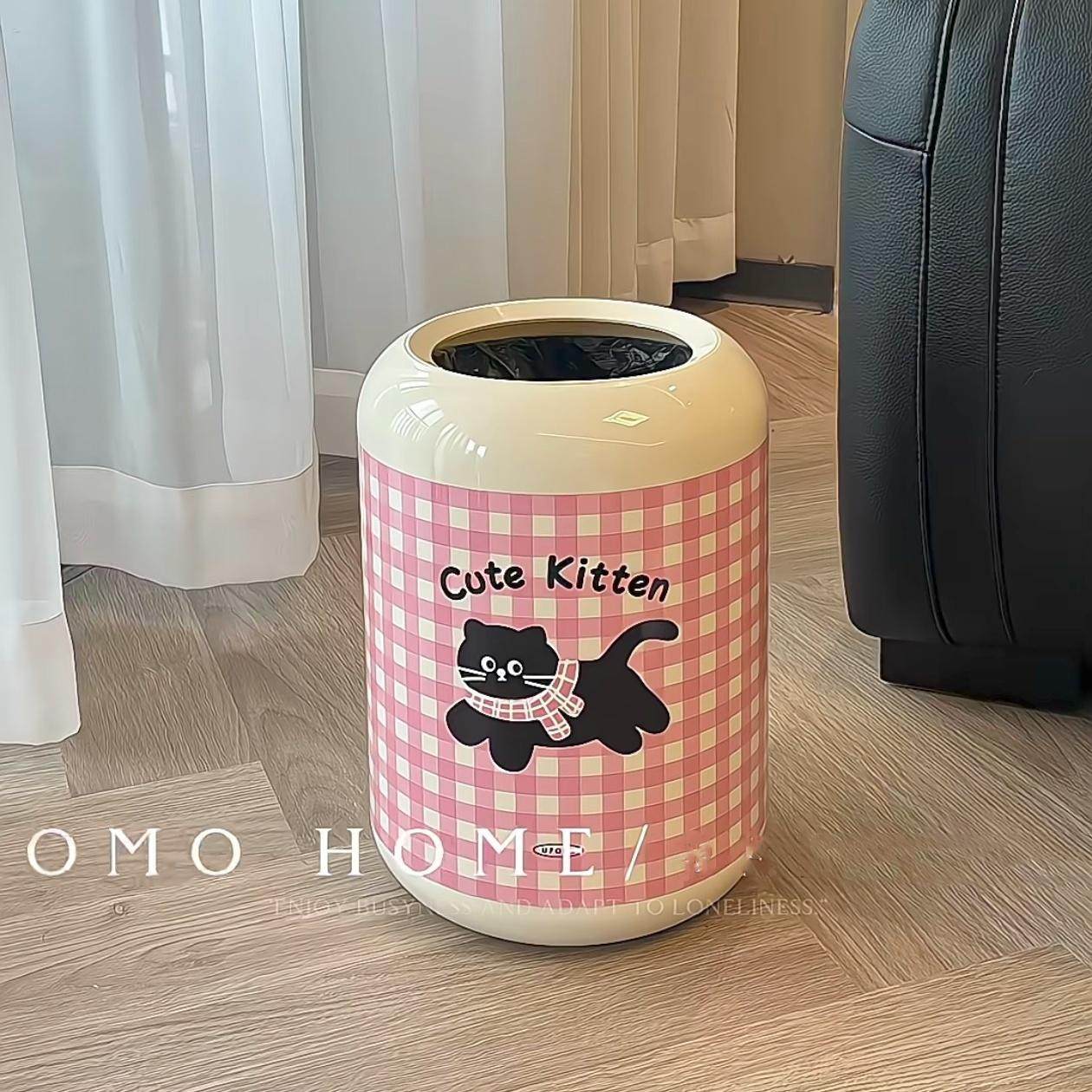 垃圾桶高颜值ins风创意可爱卡通大容量双层耐摔客厅厨房塑料桶