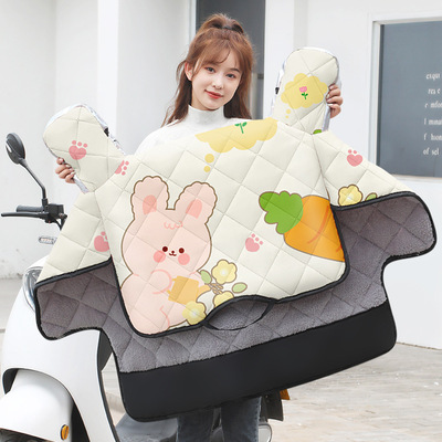 电动车挡风被冬季加绒加厚防水亲子防寒摩托车2024四季通用防风罩