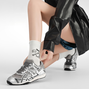 高梵诗2025夏季新款银色德训阿甘鞋女复古百搭休闲运动平底鞋透气