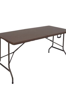 出口吹塑塑料桌 钢塑对折长方桌 152*70cm手提塑料桌 5英尺