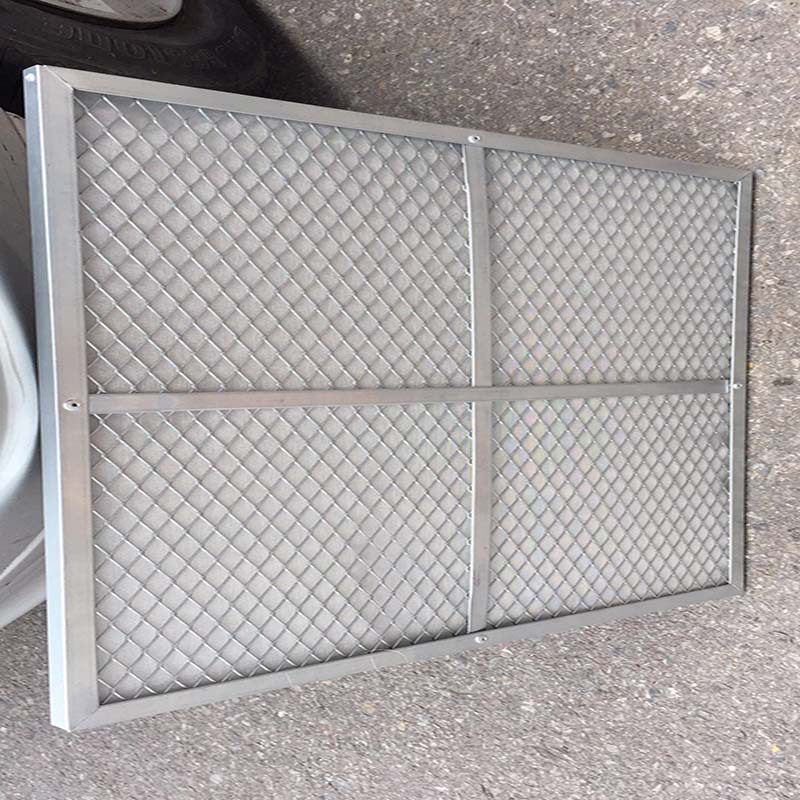 耐高温中效过滤器双面菱形护网过滤器镀锌板外框过滤器480*480*20