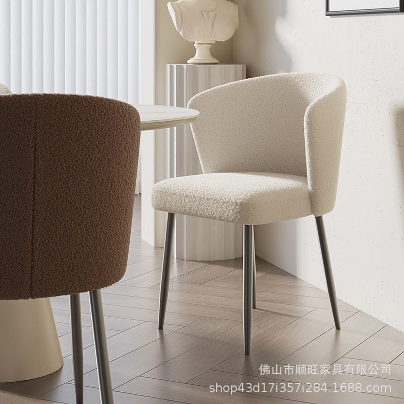 意式极简轻奢餐椅家用现代简约设计师推荐2024新款奶油风餐厅椅子