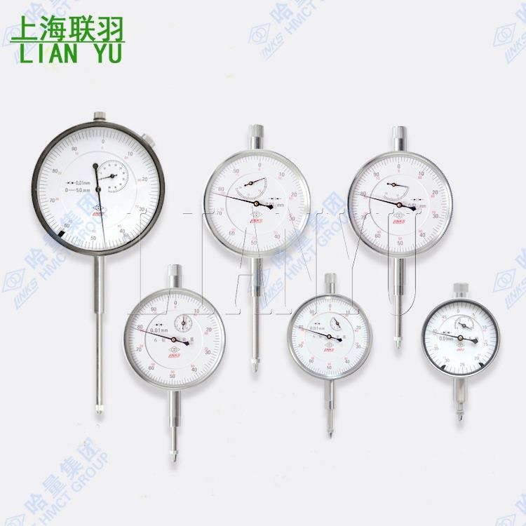 LINKS哈量指示表百分表0-10-30-50-20-20mm8钻指针式千分表0-1mm