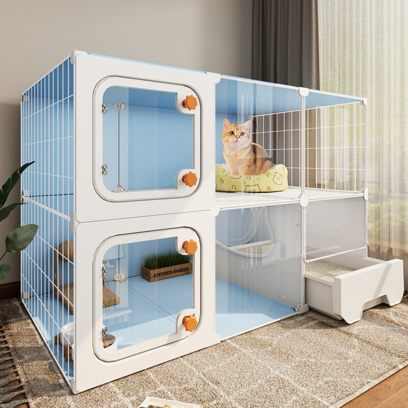 猫笼子带猫砂盆厕所一体家用室内二层超大空间猫别墅一室一厅一卫