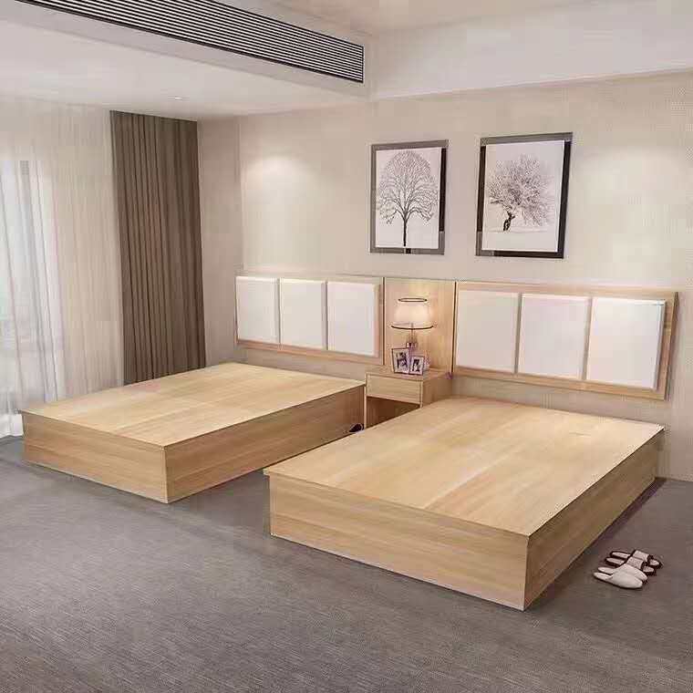酒店宾馆公寓宿舍1.6大床标间全套家具公寓床头连体电脑电视桌