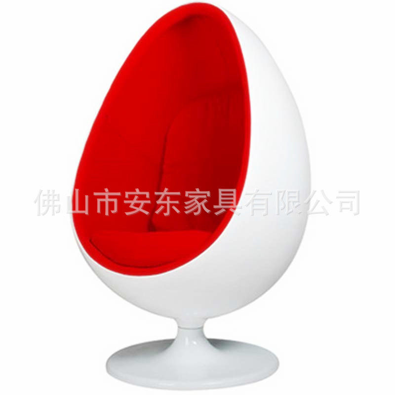蛋型尖球休闲玻璃钢转椅太空椅鸡蛋椅隔音商场设计师休息凳椅家具