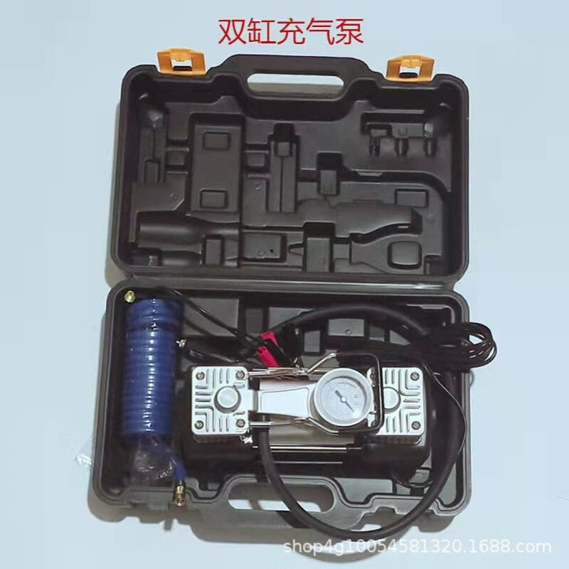 随车充气泵棒车载双缸高压小车自动打气泵汽车加气泵便携式打气筒