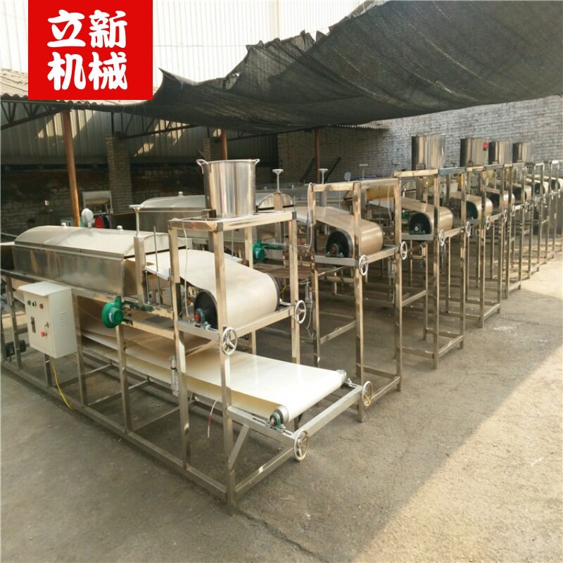 蒸汽式凉皮机 仿手工蒸汽式米皮机 自动接皮切条全自动河粉机
