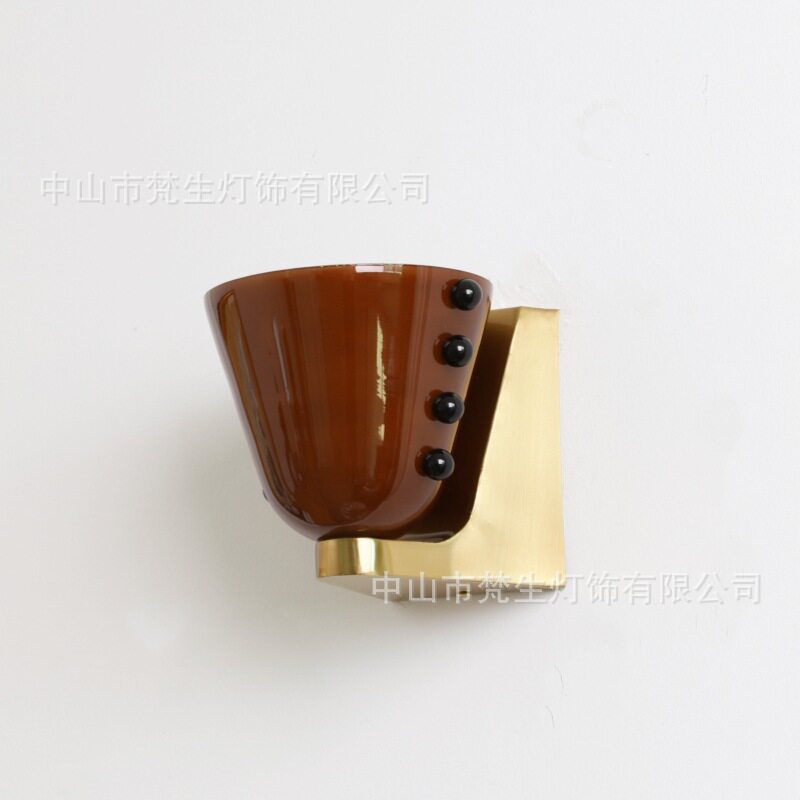 酒杯壁灯 美式复古卧室床头玻璃灯 设计师调性过道玄关走廊装饰灯