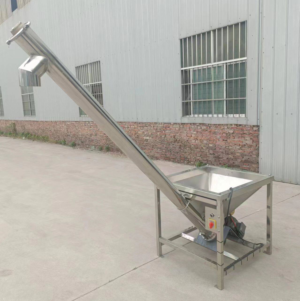不锈钢螺旋式输送提升机 散颗粒螺旋上料机 振动式螺旋输送机