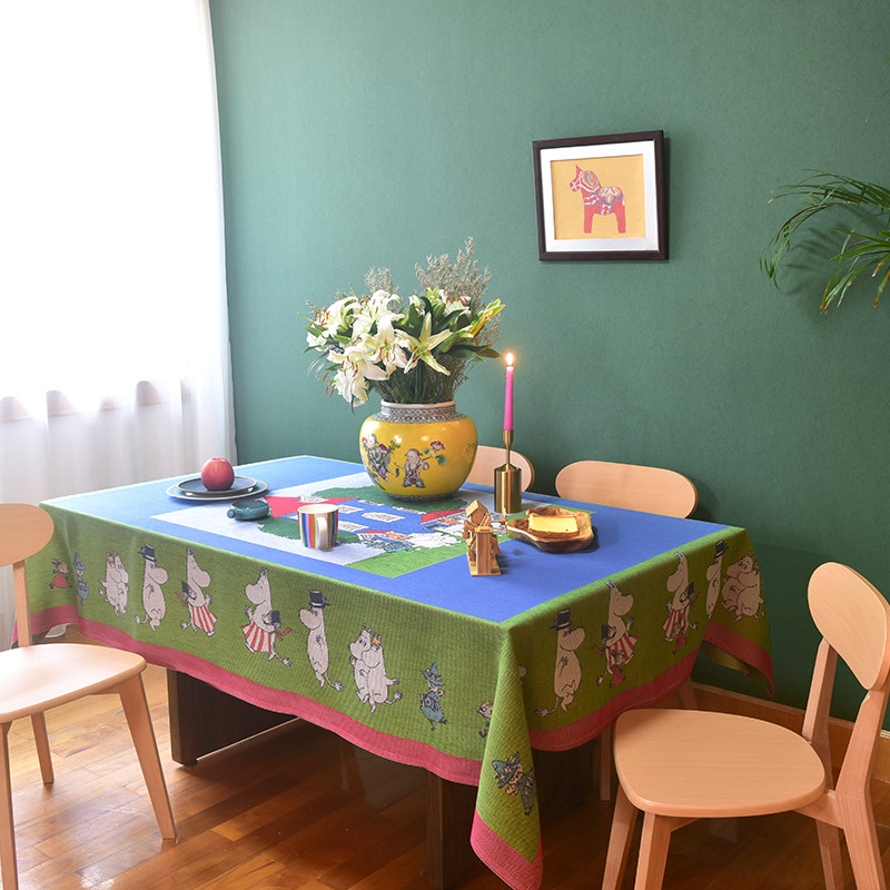 moomin欧式长方形桌布 美式餐桌茶几台布书桌电视柜盖布