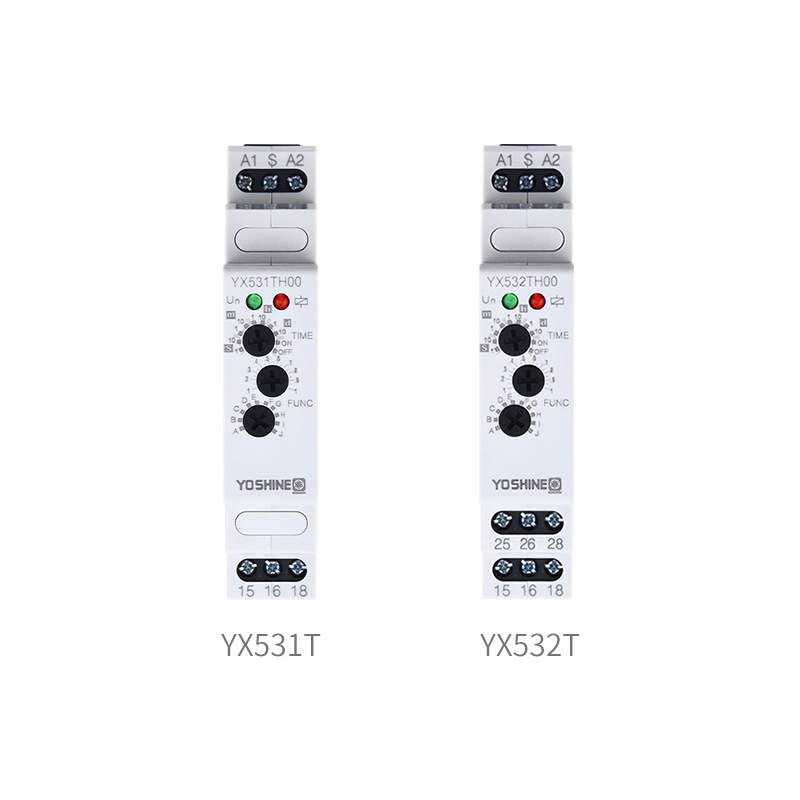 耀旭YX531T/532T时间继电器十种功能选择0.1S-10D导轨型电子