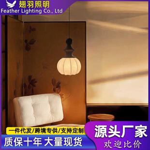 复古中古风床头吊灯原木风卧室灯创意高级感大气氛围装饰灯具99