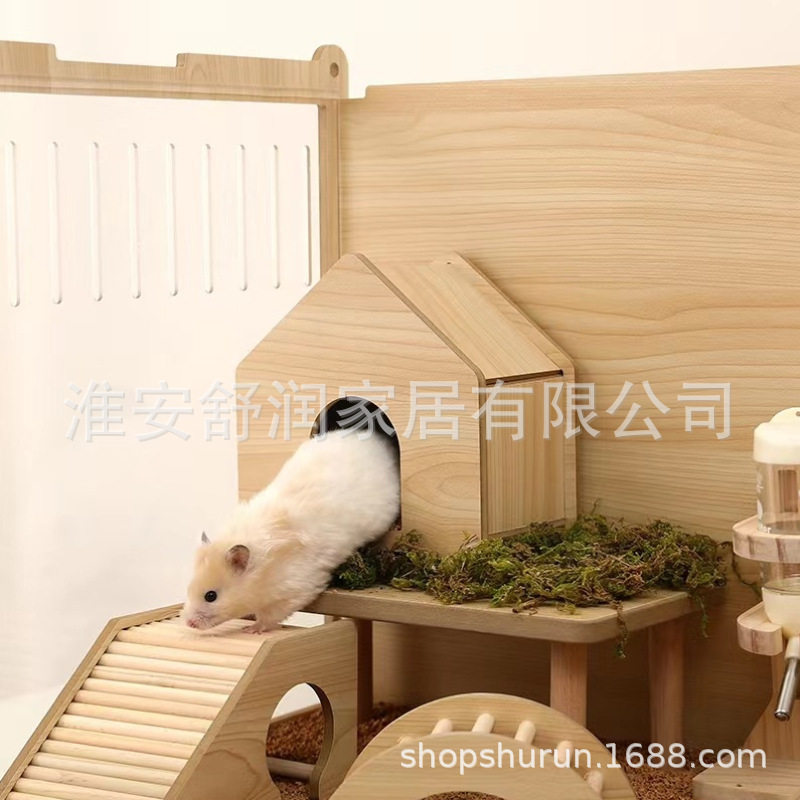 创意造型仓鼠窝四季通用原木环保透气小型动物龙猫多功能宠物窝