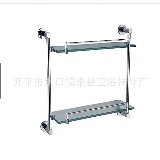 圆形不锈钢双层玻璃置物架钢化玻璃置物架卫生间浴室化妆台置物