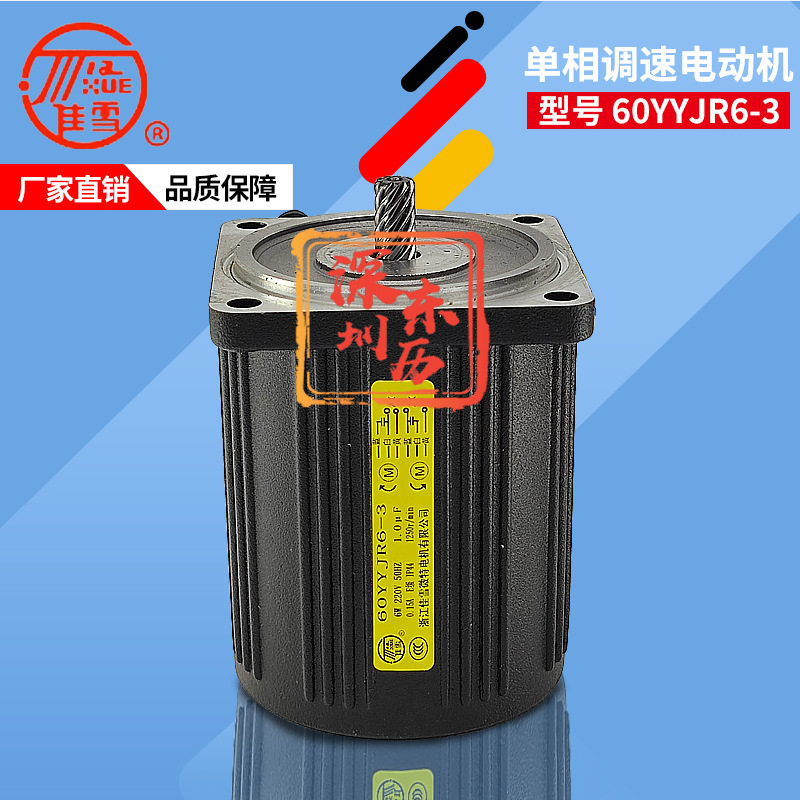 JIAXUE浙江佳雪微特电机60YYJR-3单相感应电容定速马达6W220V
