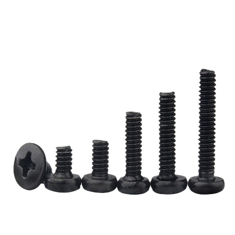 PM黑色十字槽盘头机螺丝GB818圆头机丝小螺钉M2M3电子电器螺丝钉