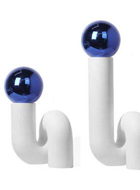 轻奢几何扭曲黑色立体树脂花瓶摆件艺术样板间桌面茶几摆件装饰品