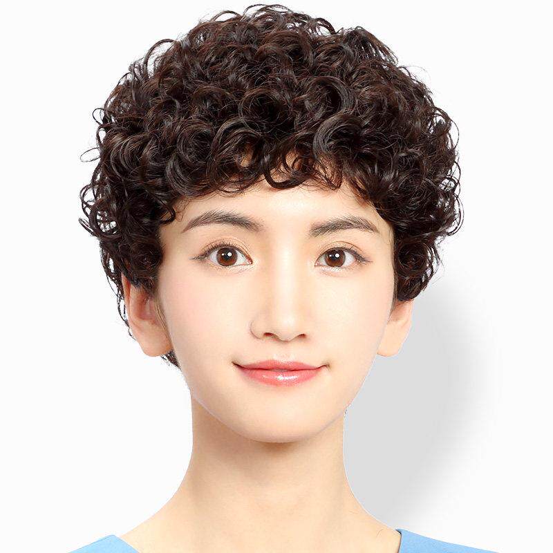 假发女短发短卷发全头套气质中老年妈妈假发套蓬松洋派减龄彷真发