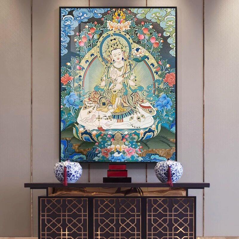 普贤菩萨钻石画2025新款满钻转运人物挂画手工点贴十字绣水钻带框