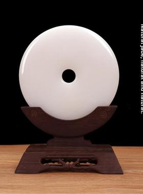 玉璧天然玉石平安扣摆件客厅玄关办公家居装饰品乔迁新居礼品定制