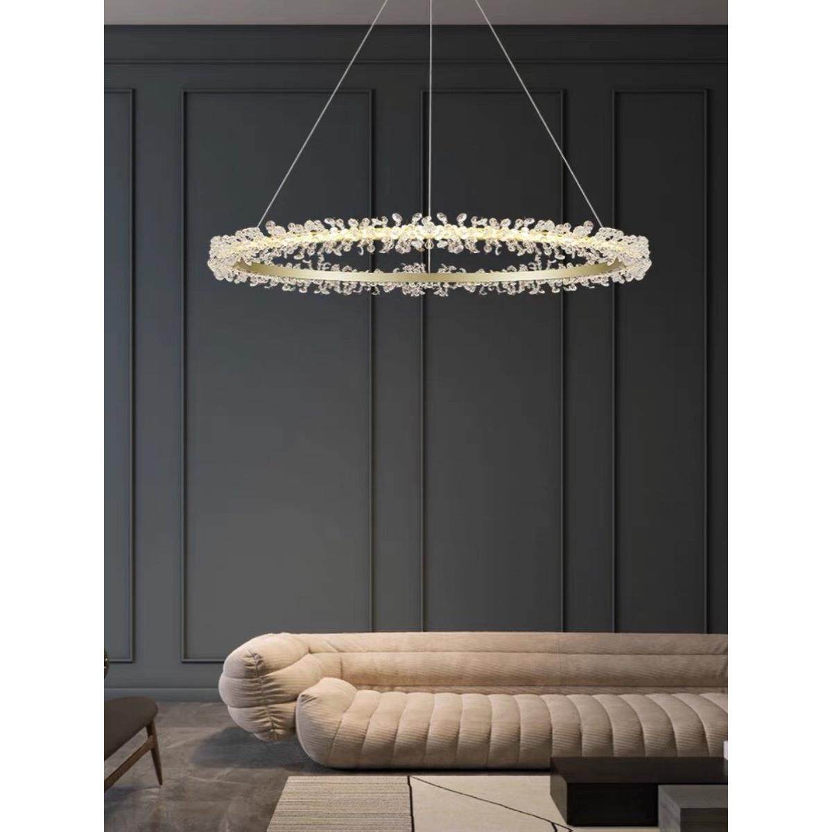 新客厅吊灯卧室餐厅后现代简单水晶菠萝珠环创意灯豪华灯,家装灯饰光源,客厅吊灯,淘宝优惠券,粉丝福利购,淘宝优惠卷