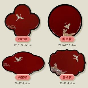 锦贝传说螺钿漆器茶盘家用实木中式茶杯甜点水果托盘乔迁新居礼物