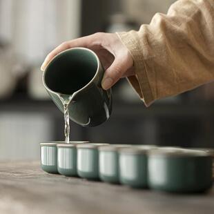 功夫茶具套装 家用2024新款 陶瓷汝窑喝茶中式 茶壶茶杯泡茶具套装