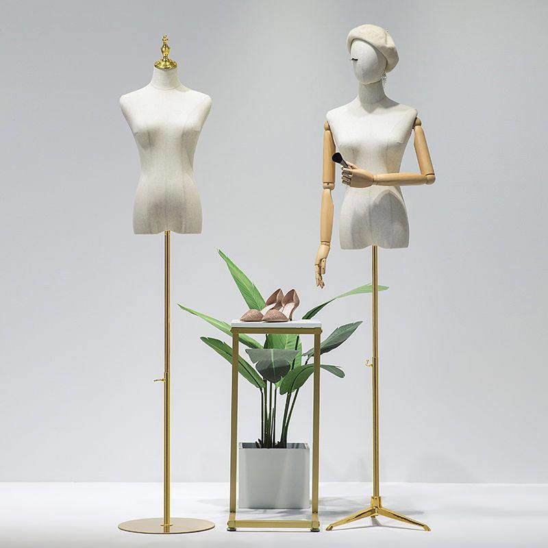 模特展示架女模特摆件服装店专用橱窗婚纱展示架韩版半身人台道具