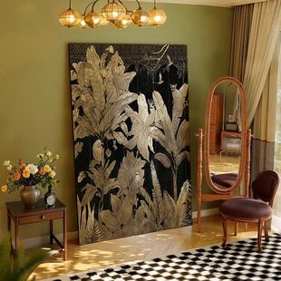 法式实木装饰画客厅玄关立体肌理感卧室床尾挂画办公室壁画漆画