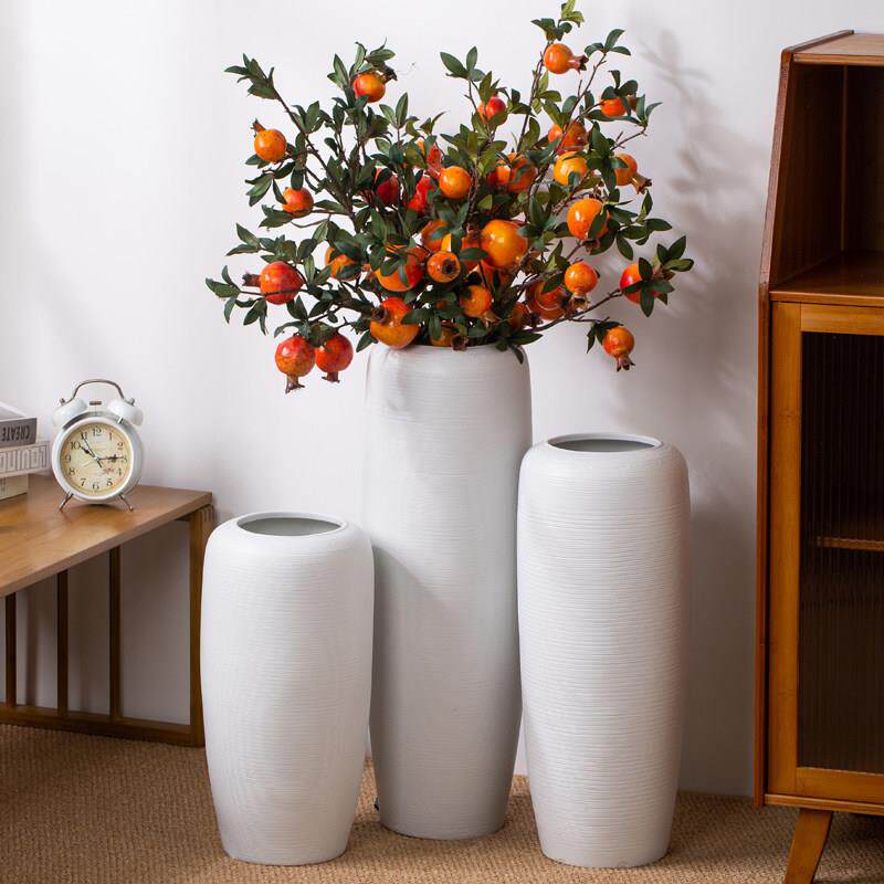 景德镇现代简约白色陶瓷大花瓶中式彷真干 干燥花插花客厅装饰落