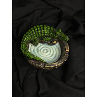 覆古鳄鱼烟灰缸个性小众私藏格调欧美风装饰品男士潮流树脂烟缸