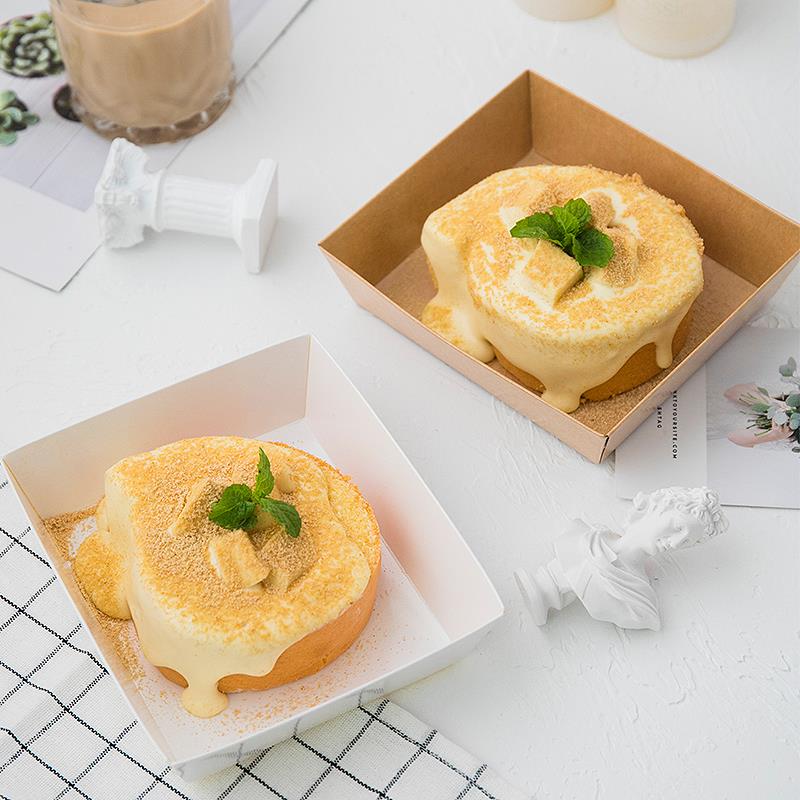 奶盖蛋糕卷包装盒豆乳千层提拉米苏盒子爆浆雪媚娘泡芙班戟纸塑盒