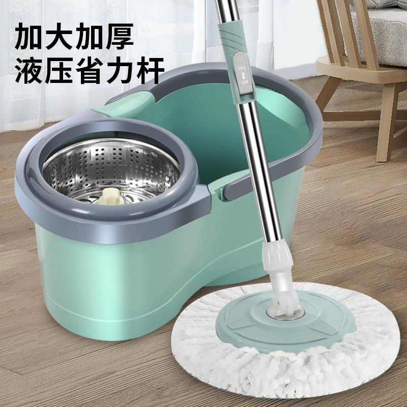美丽雅加厚双驱动免手洗拖把旋转拖把桶托布墩布桶拖布家用拖地桶