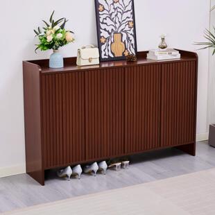 铝合金胡桃色鞋柜家用门口现代简约户外防水防晒大容量新款储物柜