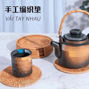 手工藤编织隔热垫家用餐垫盘碗垫砂锅H垫杯垫茶杯垫壶垫防烫餐桌
