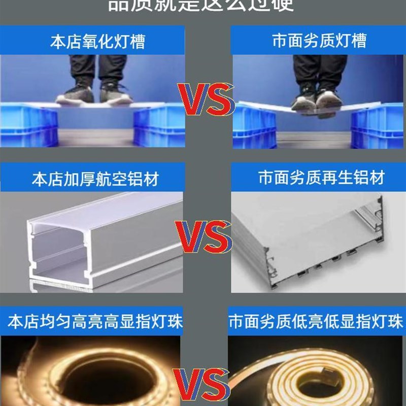 led线形灯e暗装线条灯嵌入式灯带铝槽明装铝合金u形卡槽客厅线性