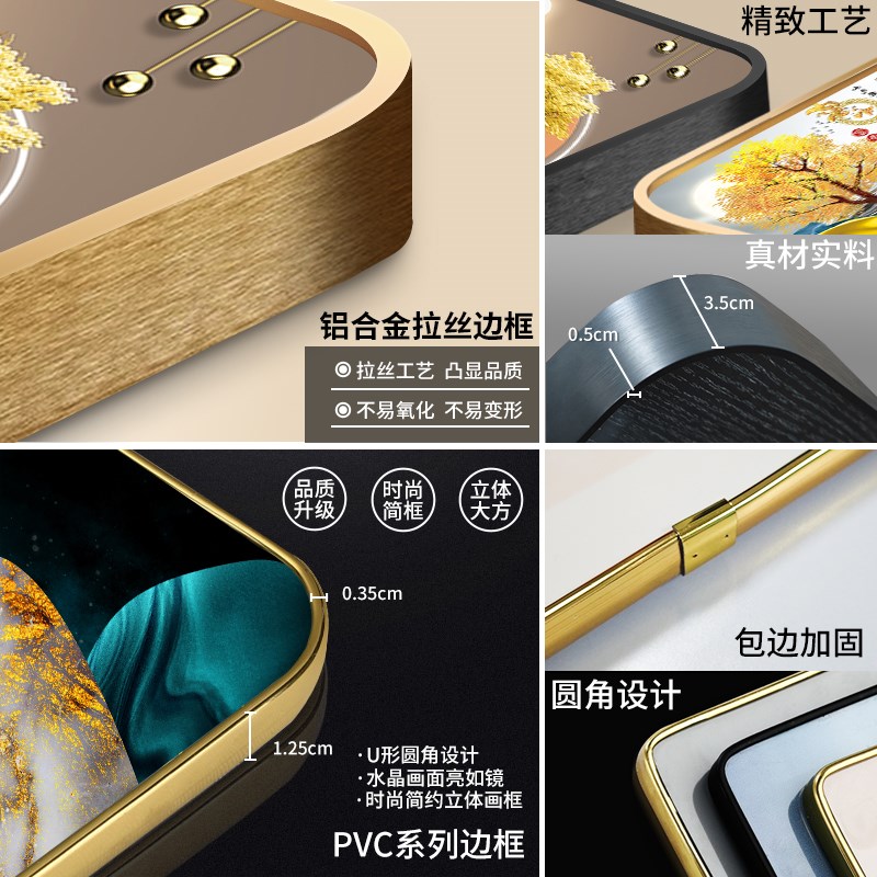 新款小清新餐厅装饰画挂钟万年历B电子时钟餐厅客厅背景墙钟表挂